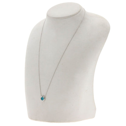 TIFFANY&Co. T TWO Circle Turquoise Necklace K18 White Gold Ladies [Used]