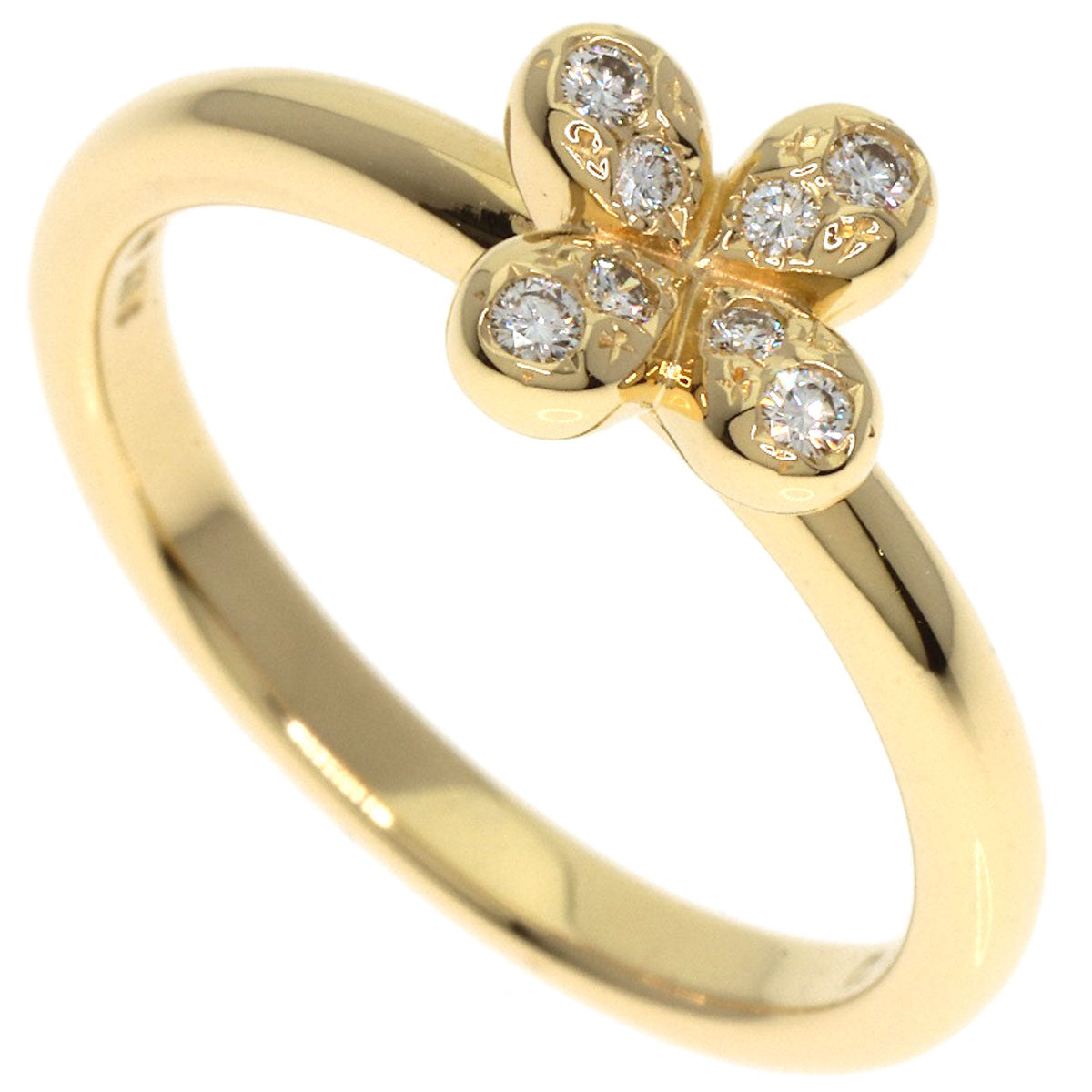 TASAKI Flower Diamond Ring K18 Yellow Gold Ladies [Used]