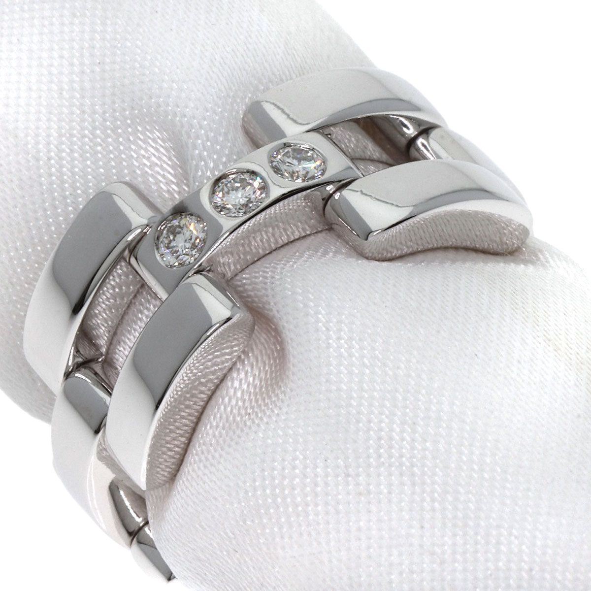 FRED 3P Diamond Ring K18 White Gold Ladies [Used]