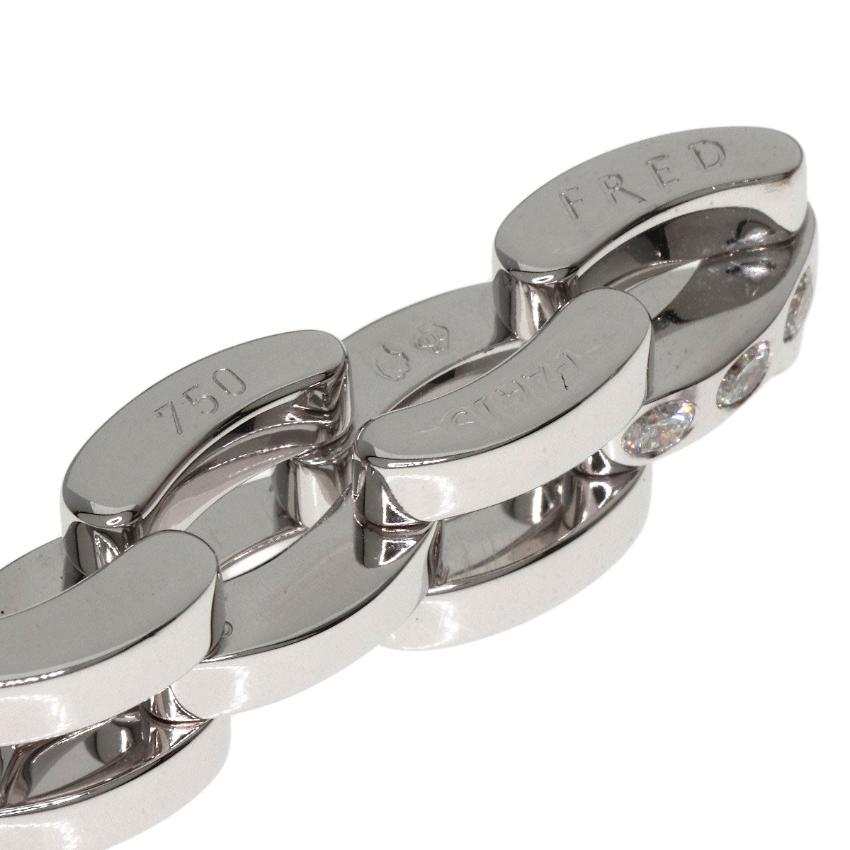 FRED 3P Diamond Ring K18 White Gold Ladies [Used]