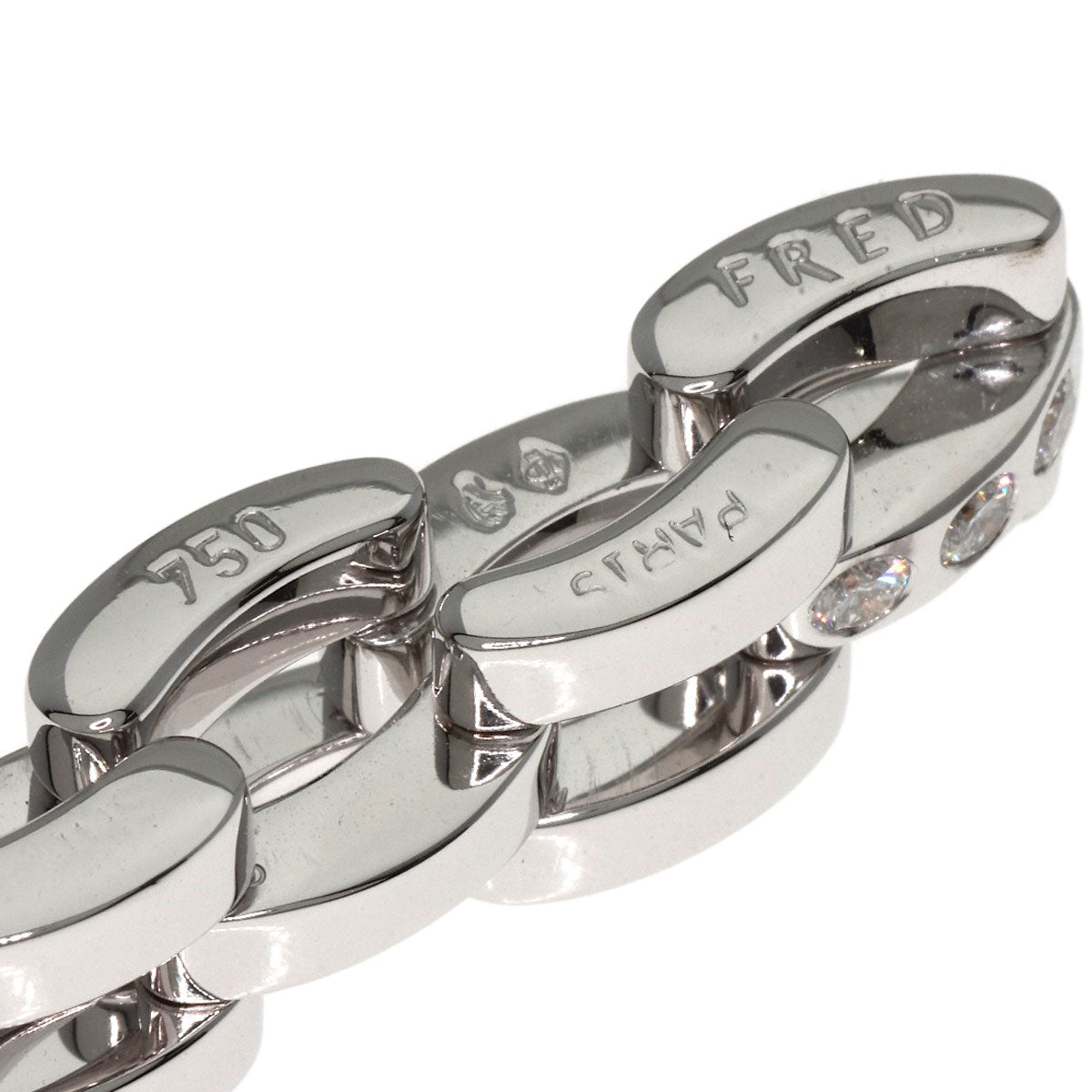 FRED 3P Diamond Ring K18 White Gold Ladies [Used]
