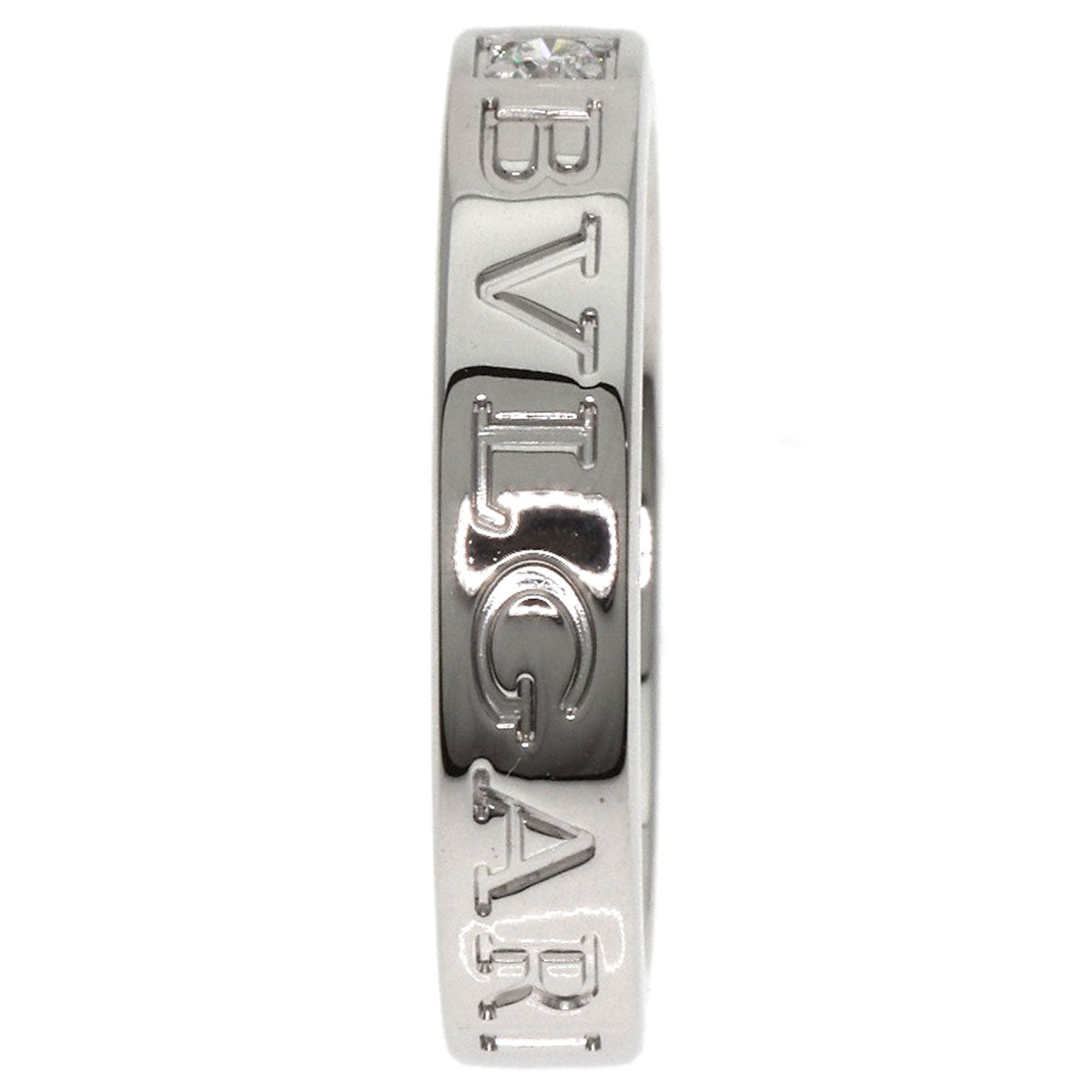 BVLGARI Double logo 1P Diamond Ring K18 White Gold Ladies [Used]