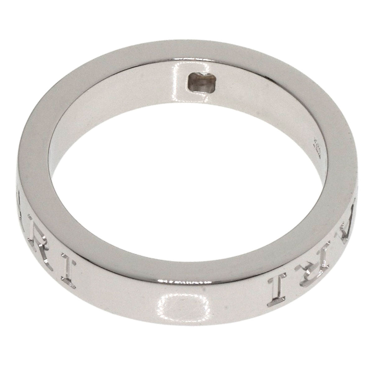 BVLGARI Double logo 1P Diamond Ring K18 White Gold Ladies [Used]