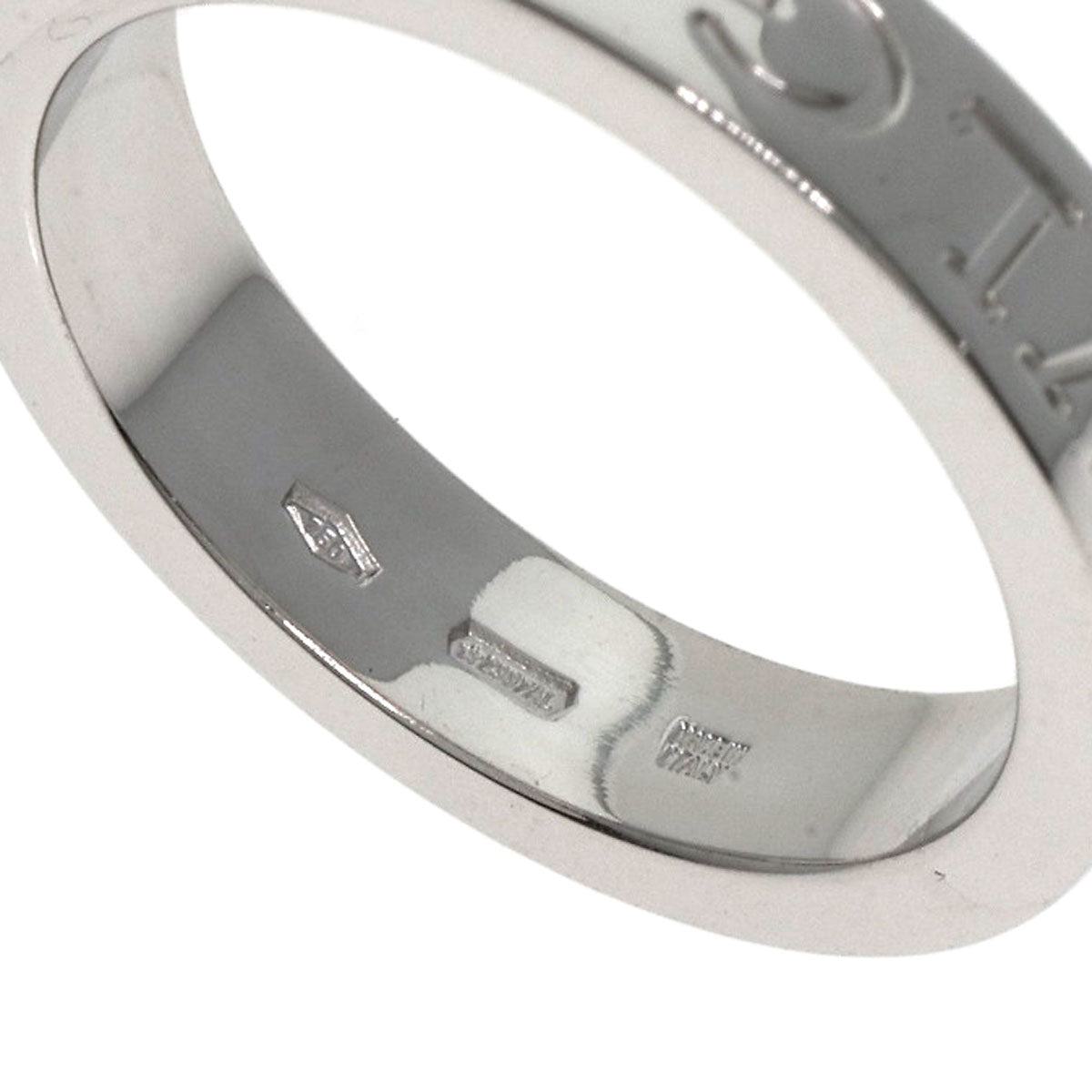 BVLGARI Double logo 1P Diamond Ring K18 White Gold Ladies [Used]