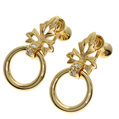 MIKIMOTO Diamond Earring K18 Yellow Gold Ladies [Used]