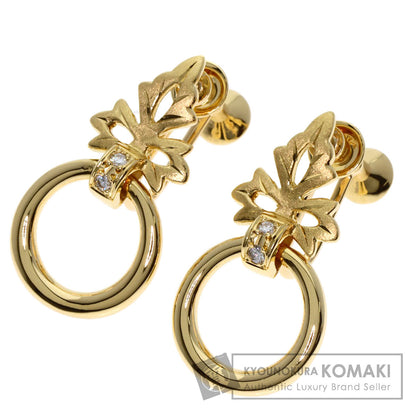 MIKIMOTO Diamond Earring K18 Yellow Gold Ladies [Used]