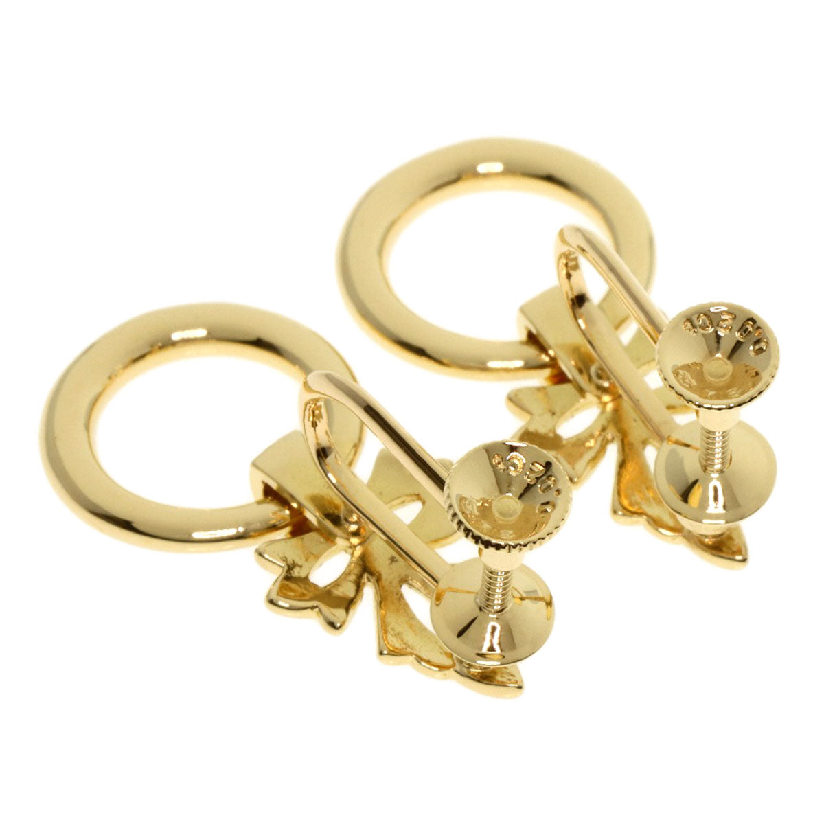 MIKIMOTO Diamond Earring K18 Yellow Gold Ladies [Used]