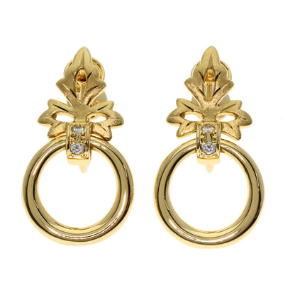 MIKIMOTO Diamond Earring K18 Yellow Gold Ladies [Used]