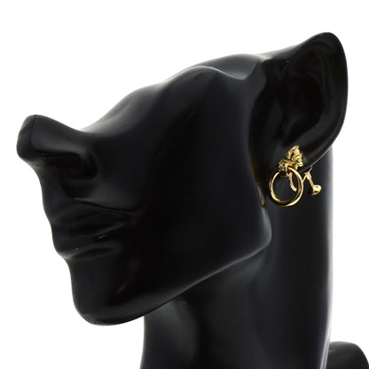 MIKIMOTO Diamond Earring K18 Yellow Gold Ladies [Used]