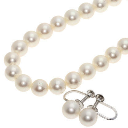 TASAKI PearlPearl Earrings 2-piece set Necklace Silver Ladies [Used]