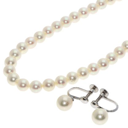 MIKIMOTO Pearl Pearl Earring 2-piece set Necklace Silver Ladies [Used]