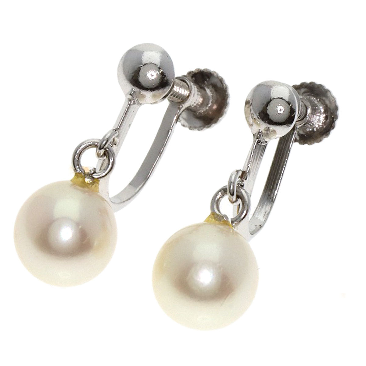 MIKIMOTO Pearl Pearl Earring 2-piece set Necklace Silver Ladies [Used]