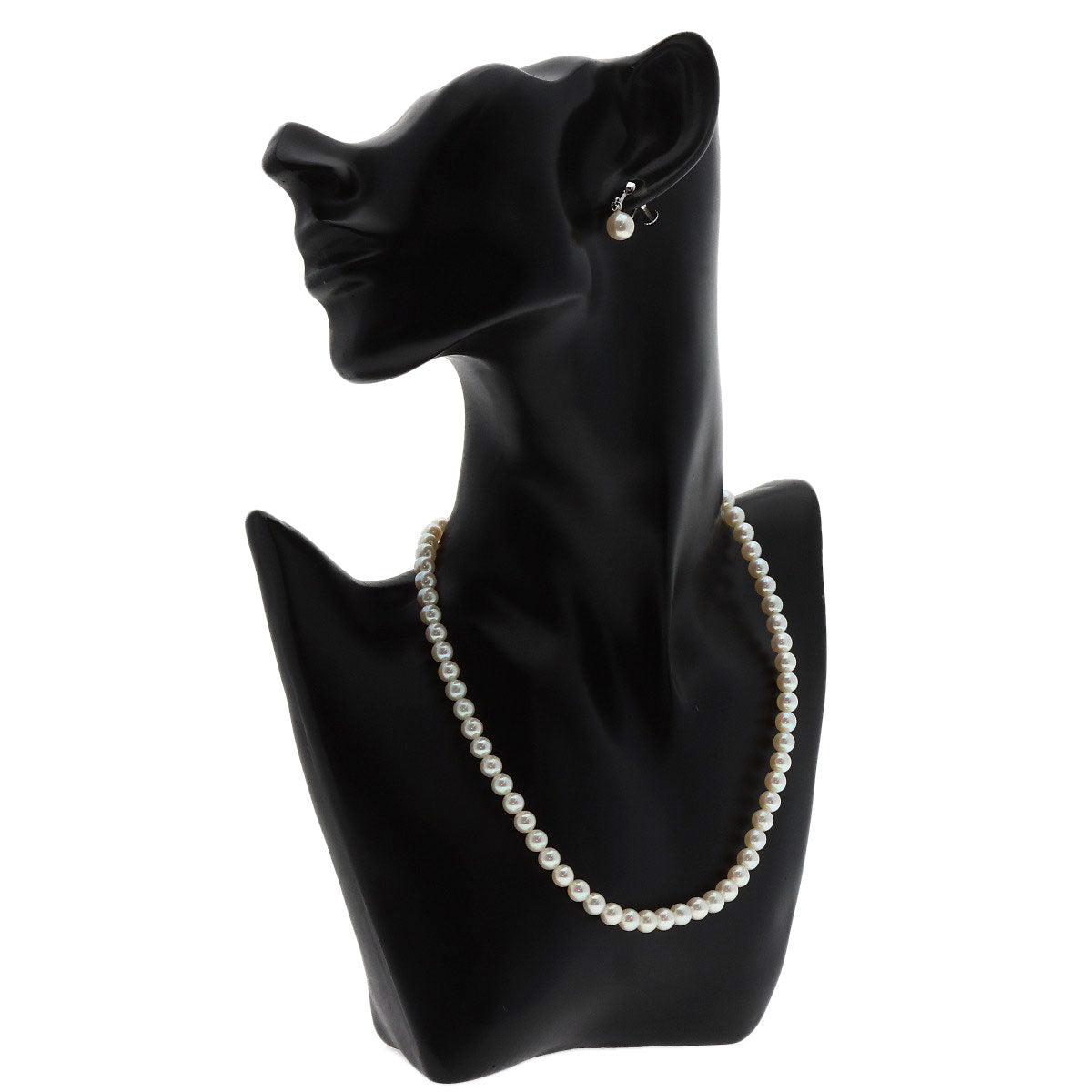 MIKIMOTO Pearl Pearl Earring 2-piece set Necklace Silver Ladies [Used]