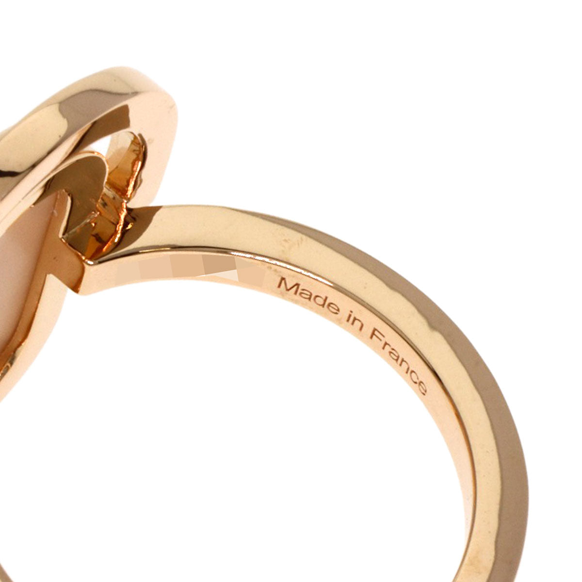 HERMES A l Ecoute Moonstone Diamond #49 Ring K18 Pink Gold Ladies [Used]