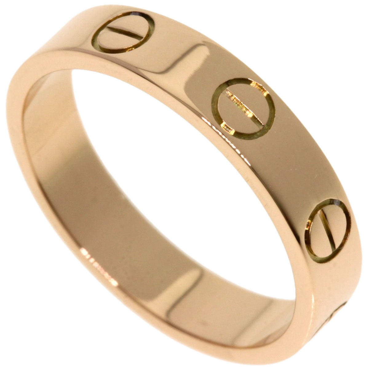 CARTIER Mini love ring # 48 Ring K18 Pink Gold Ladies [Used]