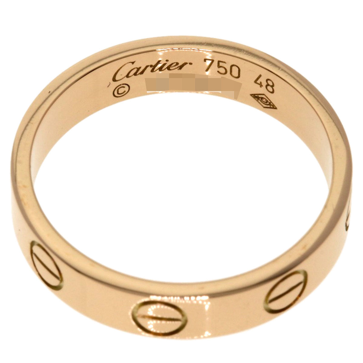 CARTIER Mini love ring # 48 Ring K18 Pink Gold Ladies [Used]