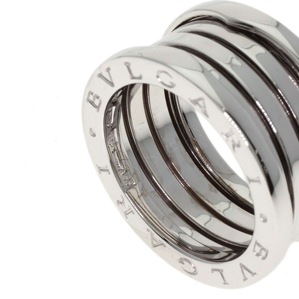 BVLGARI B.zero1 4 band #55 Ring K18 White Gold Ladies [Used]