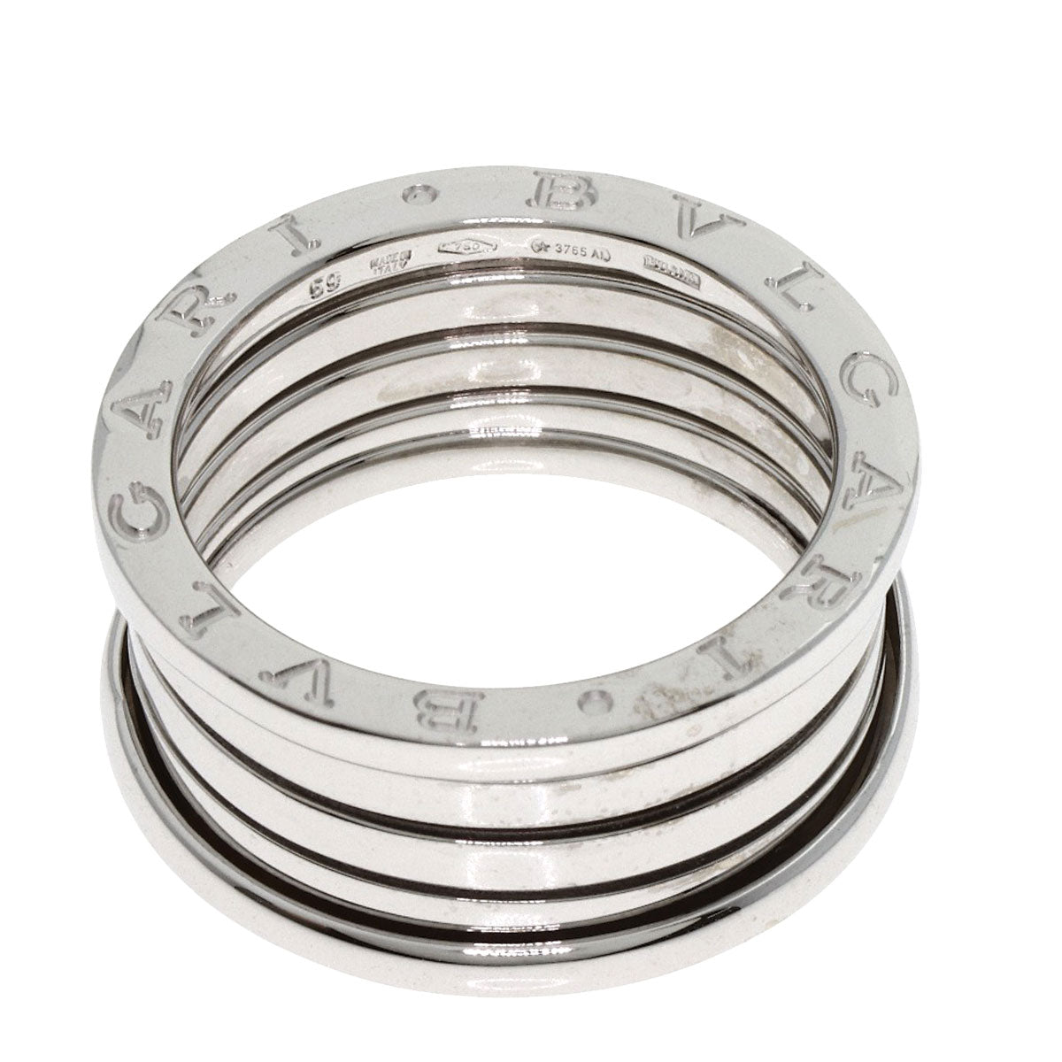 BVLGARI B.zero1 4 Band #59 Ring K18 White Gold mens [Used]