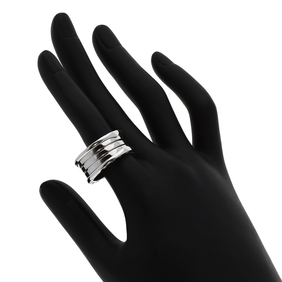 BVLGARI B.zero1 4 Band #59 Ring K18 White Gold mens [Used]