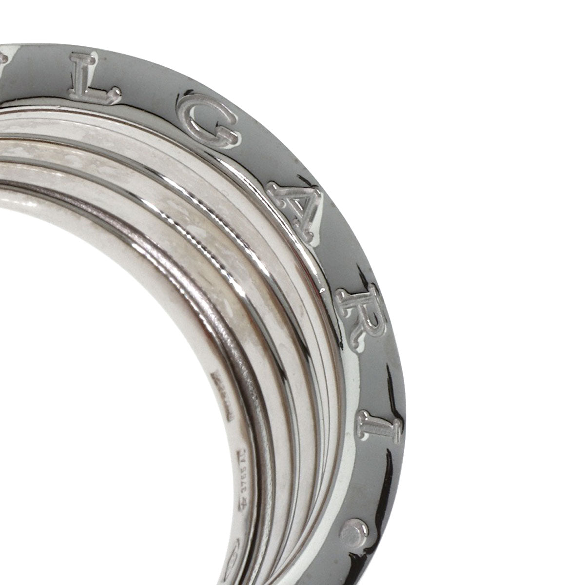 BVLGARI B.zero1 4 Band #59 Ring K18 White Gold mens [Used]