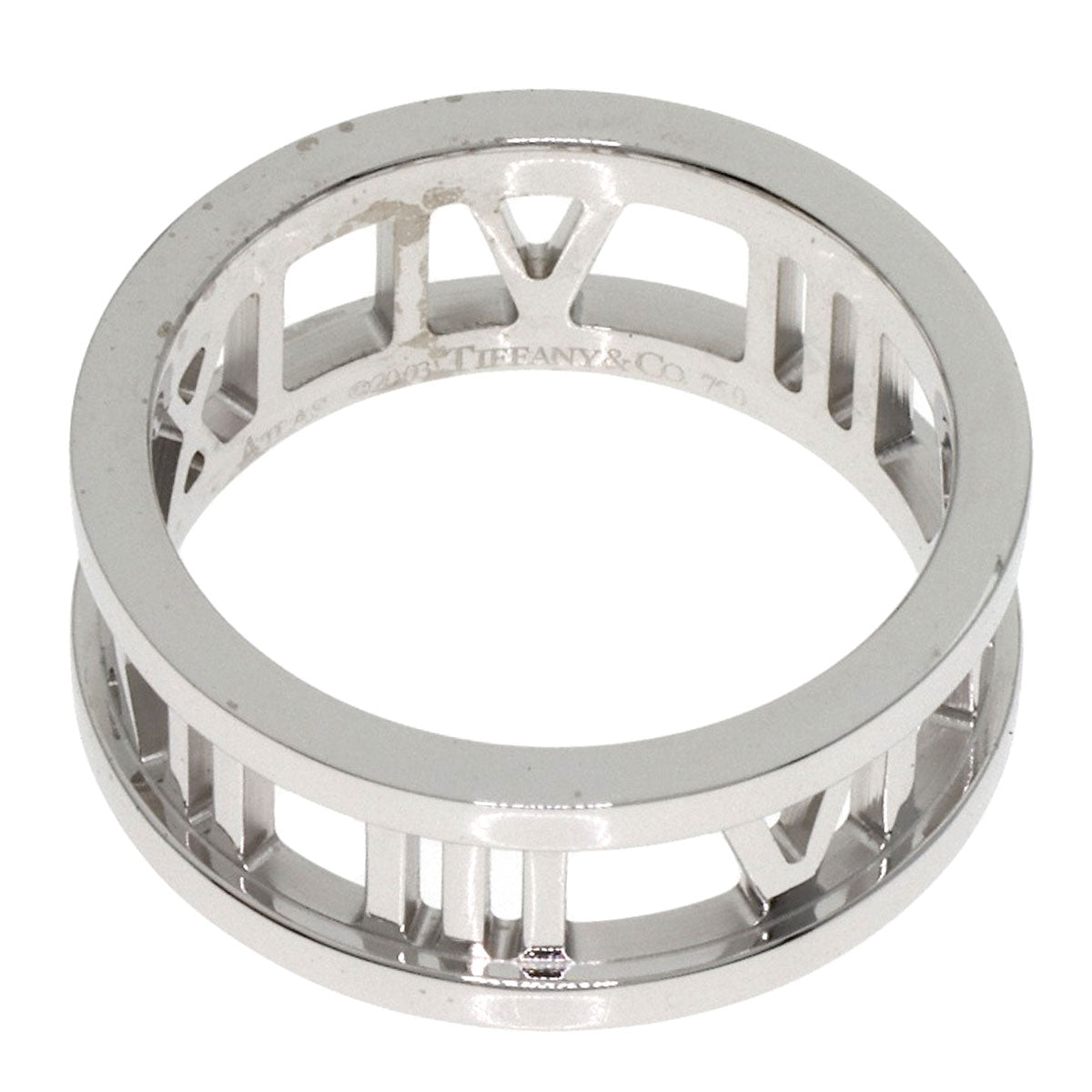 TIFFANY&Co. Atlas open Ring K18 White Gold Ladies [Used]
