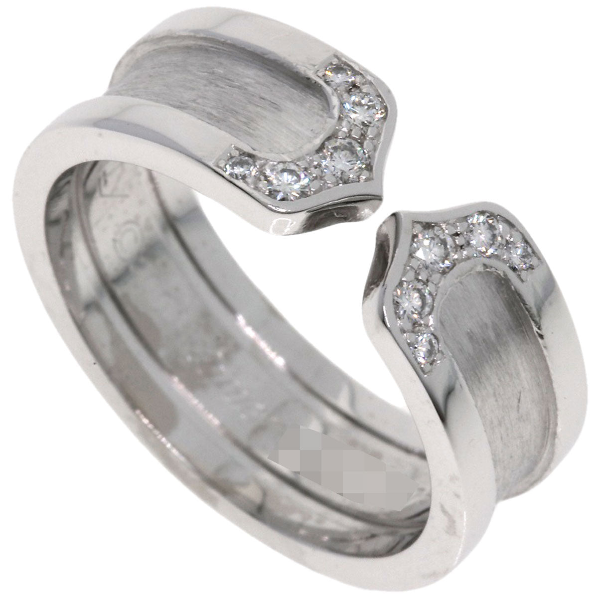 CARTIER C2 Diamond #51 Ring K18 White Gold Ladies [Used]