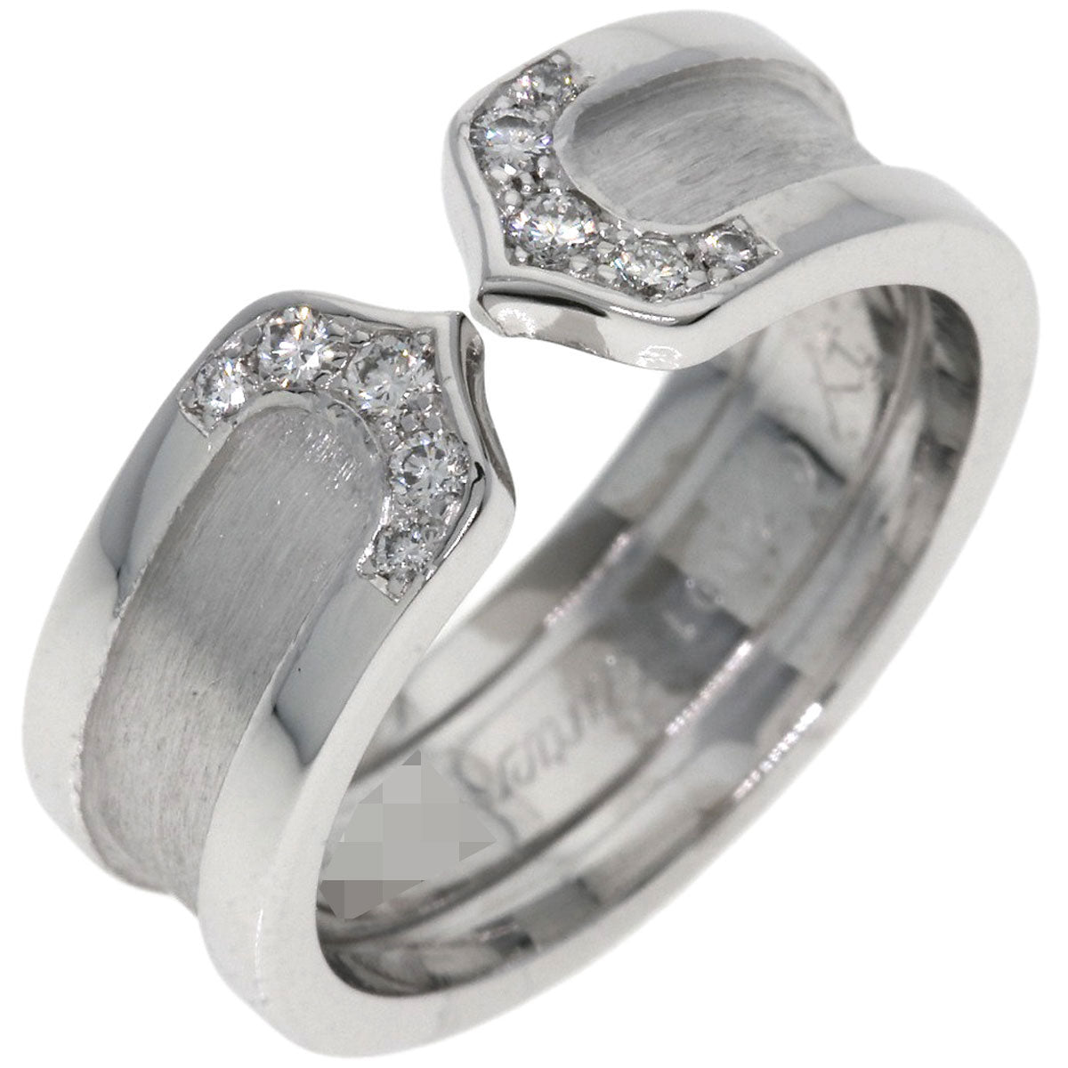 CARTIER C2 Diamond #51 Ring K18 White Gold Ladies [Used]