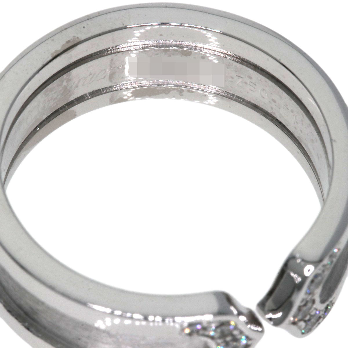 CARTIER C2 Diamond #51 Ring K18 White Gold Ladies [Used]
