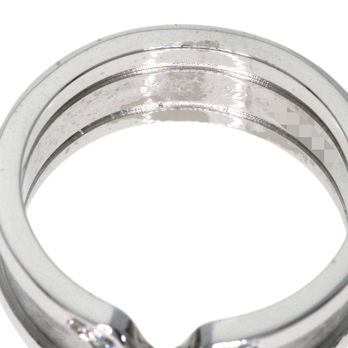 CARTIER C2 Diamond #51 Ring K18 White Gold Ladies [Used]