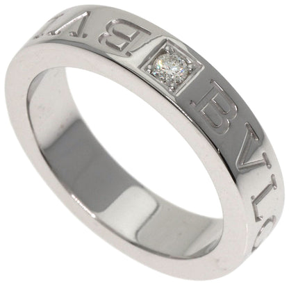 BVLGARI Double logo 1P Diamond Ring K18 White Gold Ladies [Used]