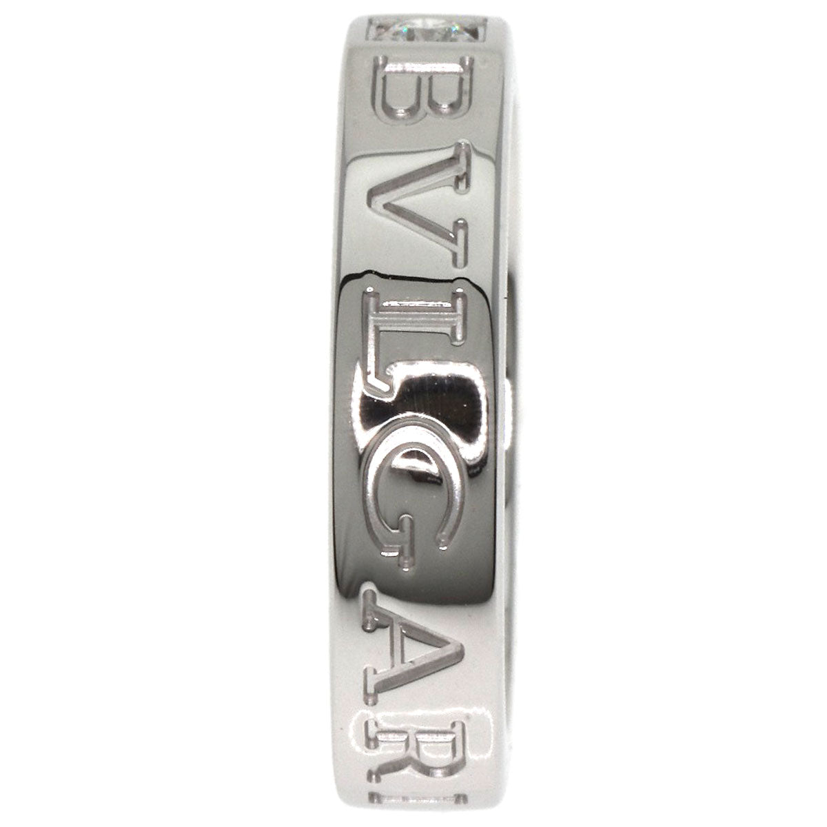 BVLGARI Double logo 1P Diamond Ring K18 White Gold Ladies [Used]