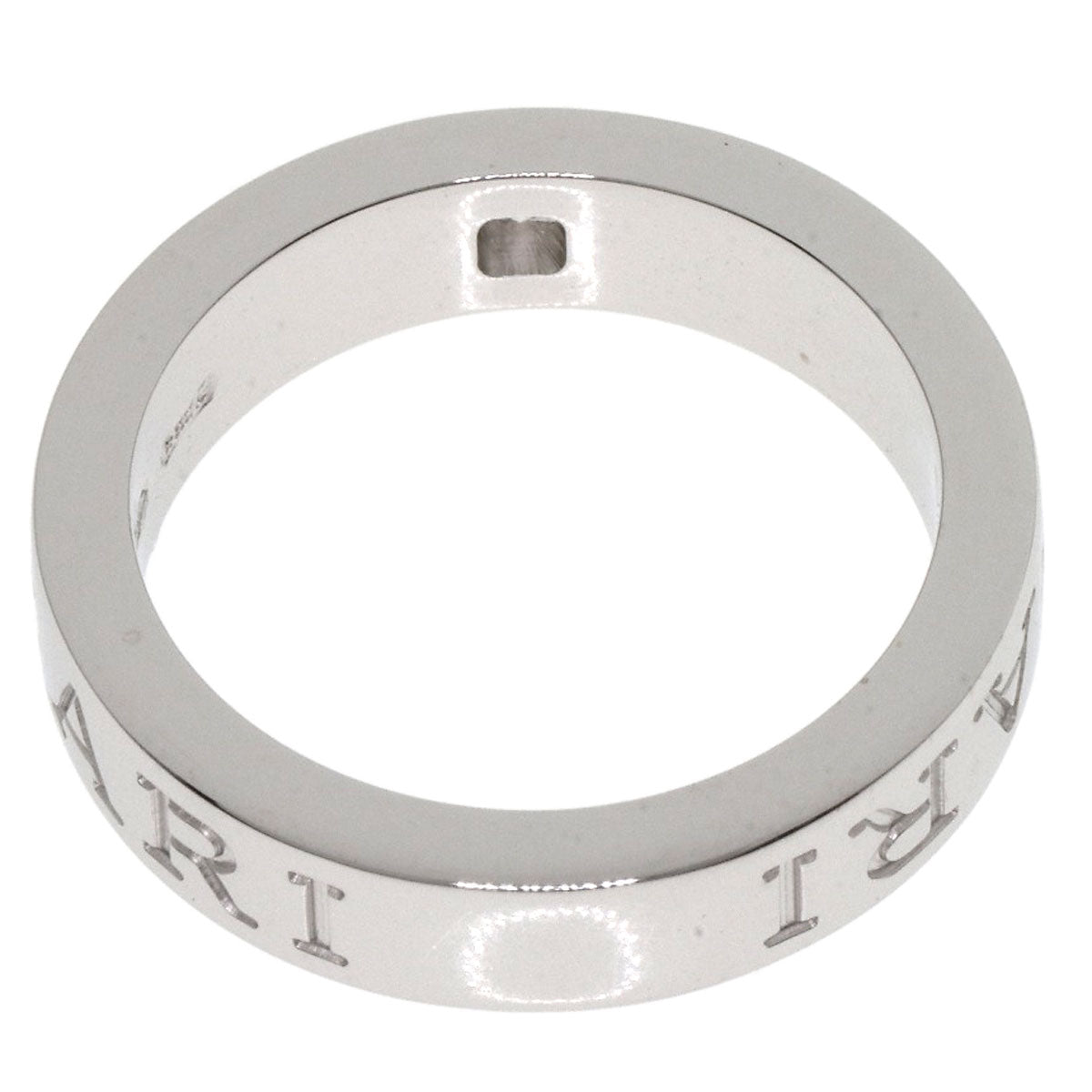 BVLGARI Double logo 1P Diamond Ring K18 White Gold Ladies [Used]
