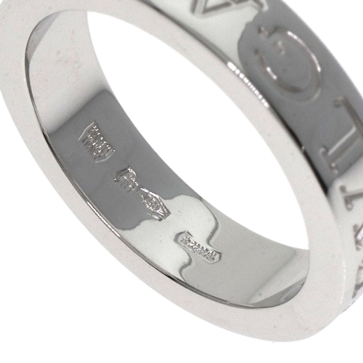 BVLGARI Double logo 1P Diamond Ring K18 White Gold Ladies [Used]