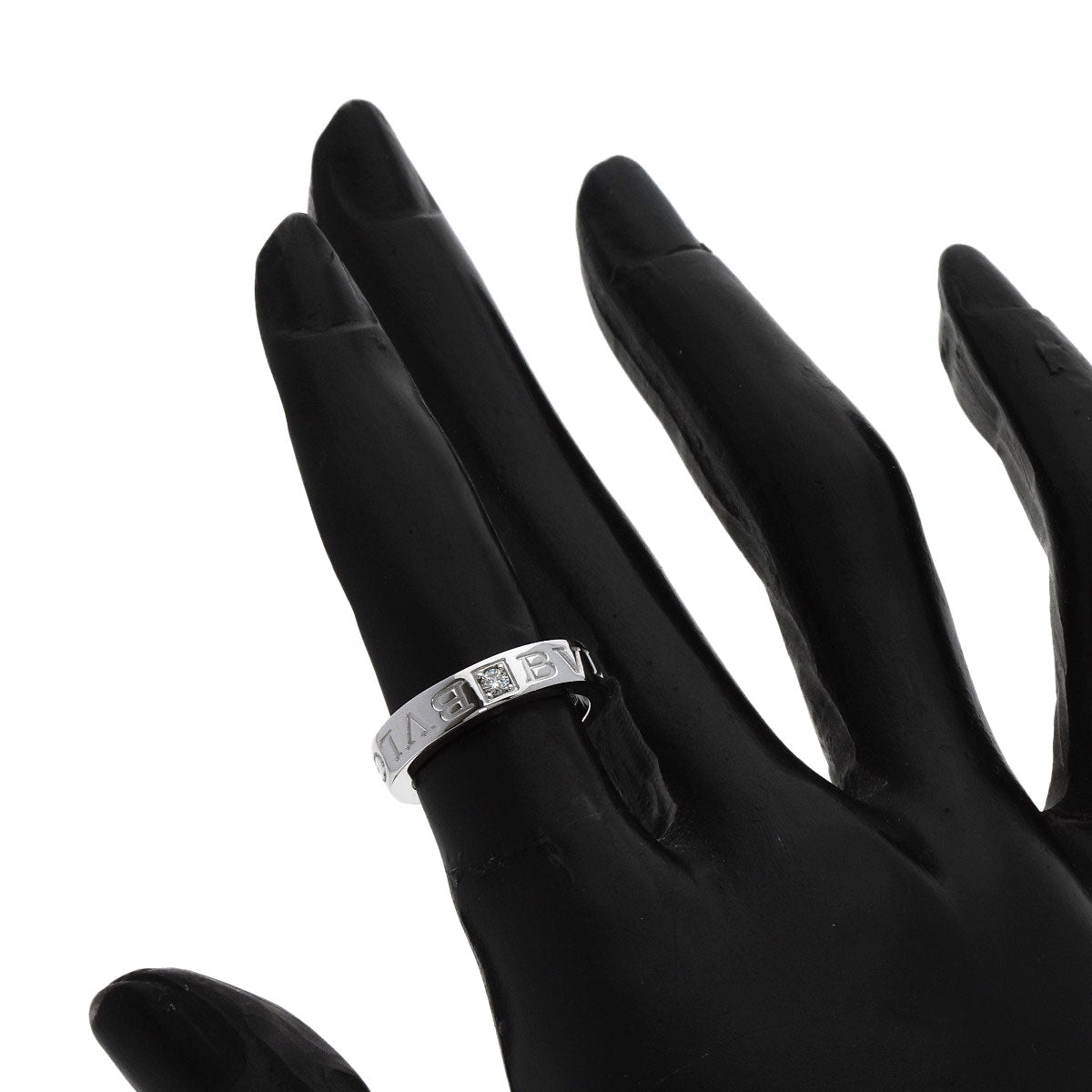 BVLGARI Double logo 1P Diamond Ring K18 White Gold Ladies [Used]