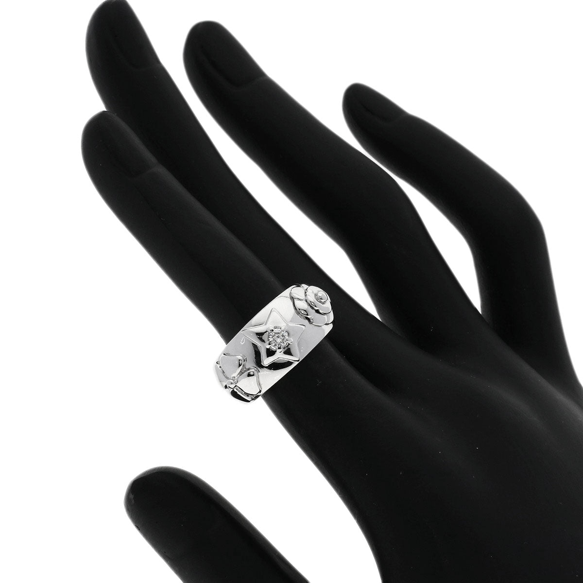CHANEL Three Symbols Diamond Ring K18 White Gold Ladies [Used]