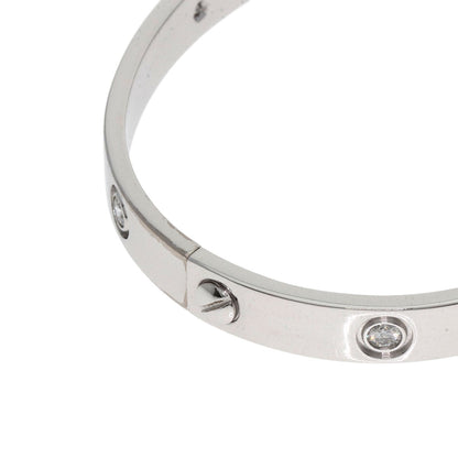 CARTIER LOVE Bracelets Half Diamond with Driver # 17 Bracelet K18 White Gold Ladies [Used]