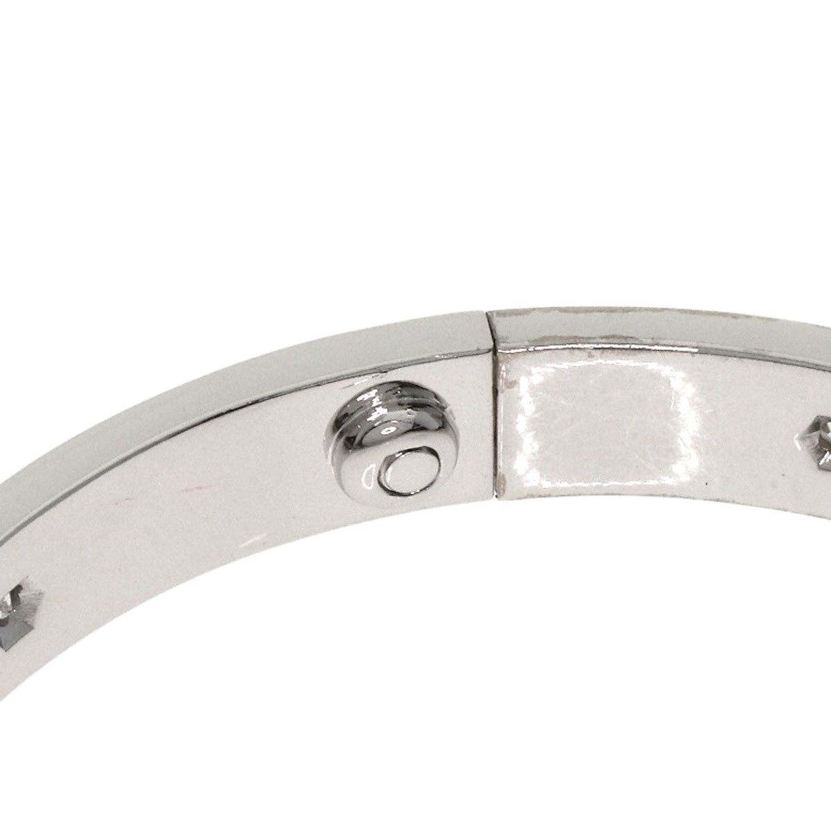 CARTIER LOVE Bracelets Half Diamond with Driver # 17 Bracelet K18 White Gold Ladies [Used]