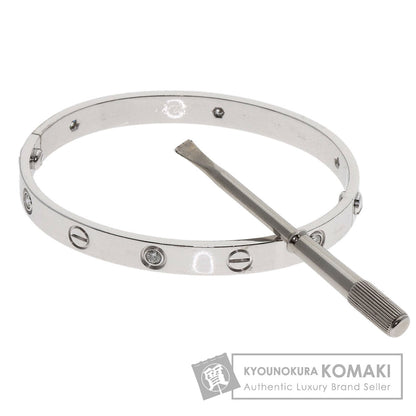 CARTIER LOVE Bracelets Half Diamond with Driver # 17 Bracelet K18 White Gold Ladies [Used]