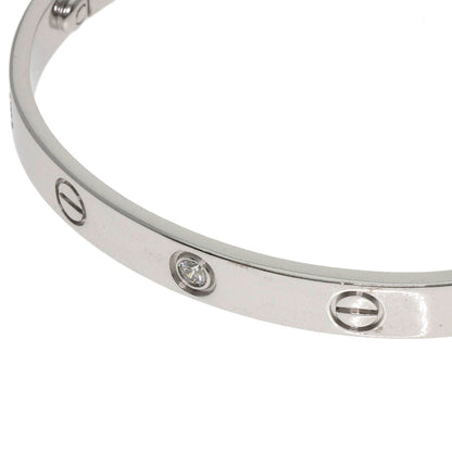 CARTIER LOVE Bracelets Half Diamond with Driver # 17 Bracelet K18 White Gold Ladies [Used]