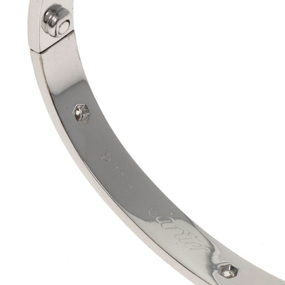 CARTIER LOVE Bracelets Half Diamond with Driver # 17 Bracelet K18 White Gold Ladies [Used]