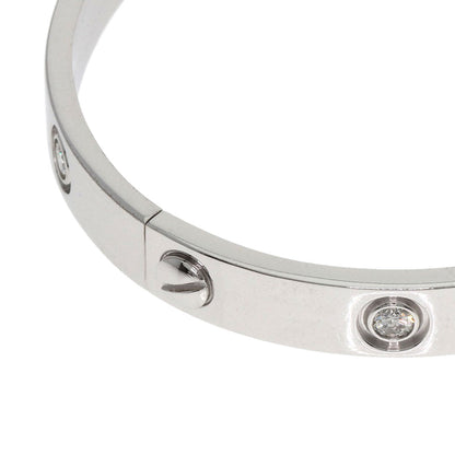 CARTIER LOVE Bracelets Half Diamond with Driver # 17 Bracelet K18 White Gold Ladies [Used]