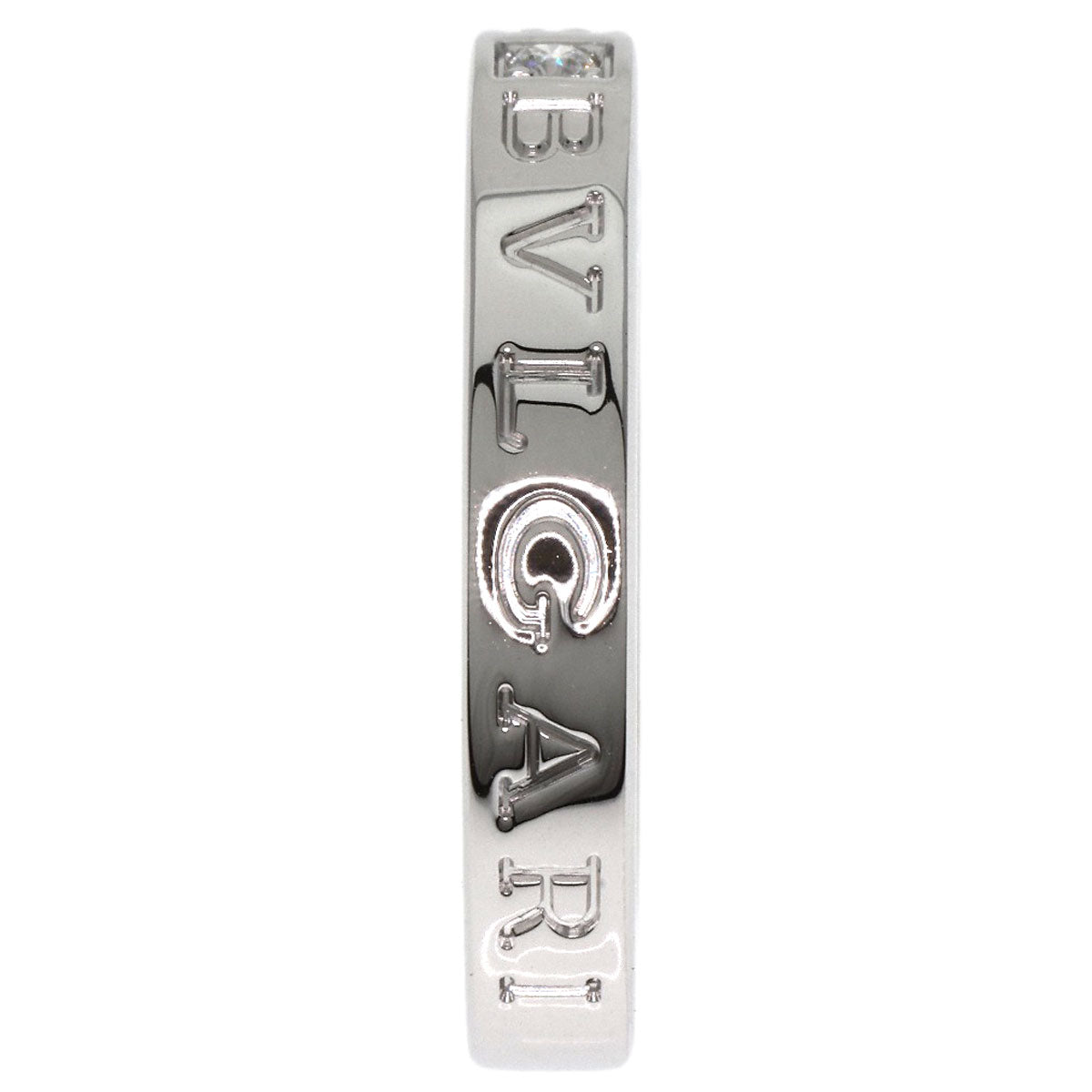 BVLGARI Double logo 1P Diamond Ring K18 White Gold unisex [Used]