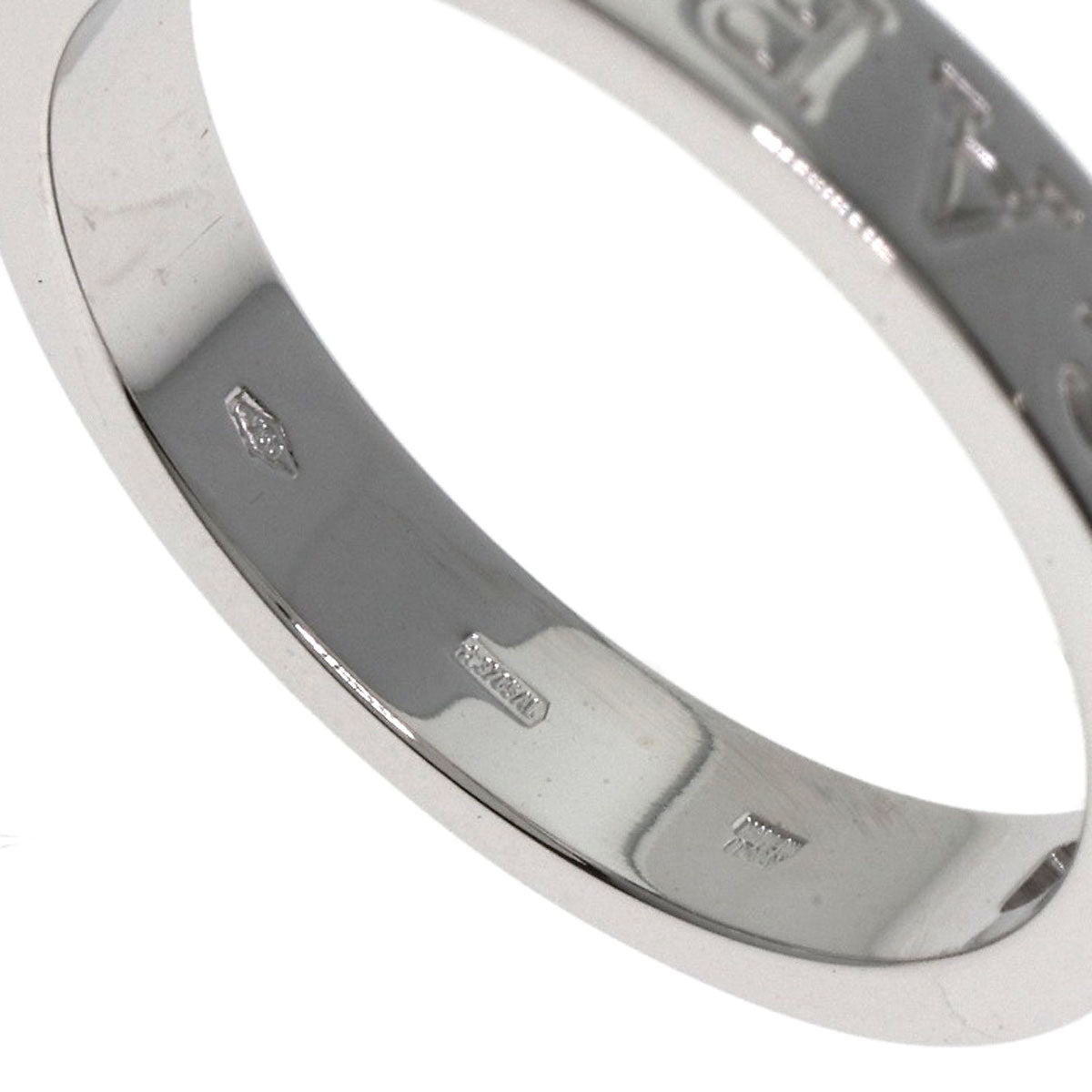 BVLGARI Double logo 1P Diamond Ring K18 White Gold unisex [Used]