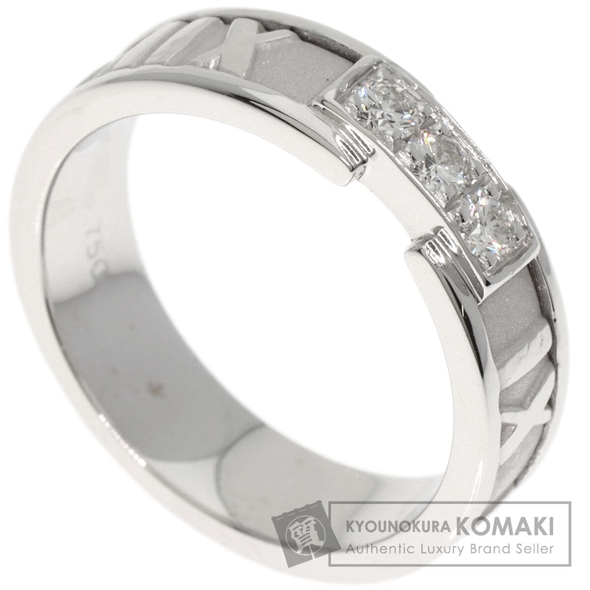 TIFFANY&Co. Atlas 3P Diamond Ring K18 White Gold Ladies [Used]