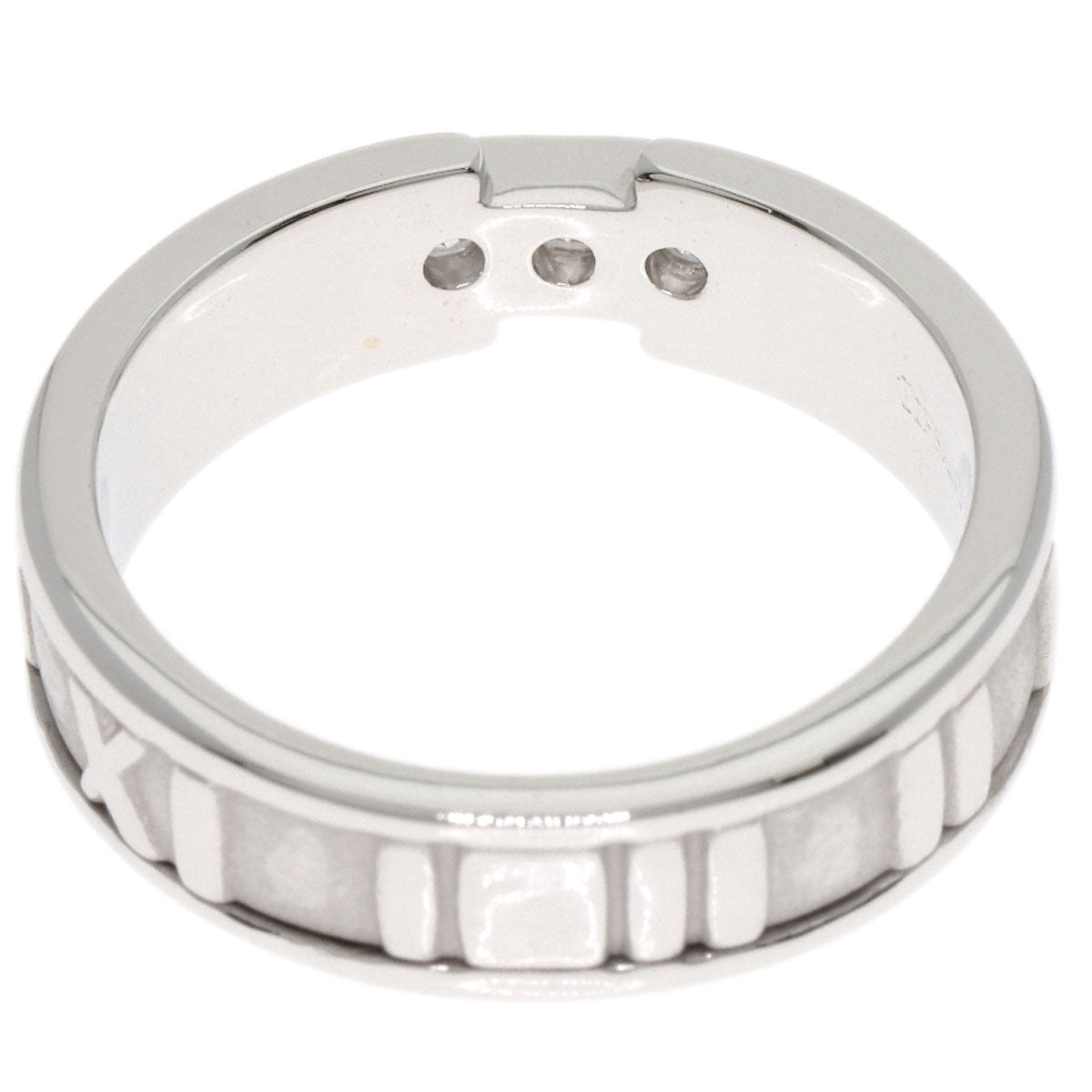 TIFFANY&Co. Atlas 3P Diamond Ring K18 White Gold Ladies [Used]