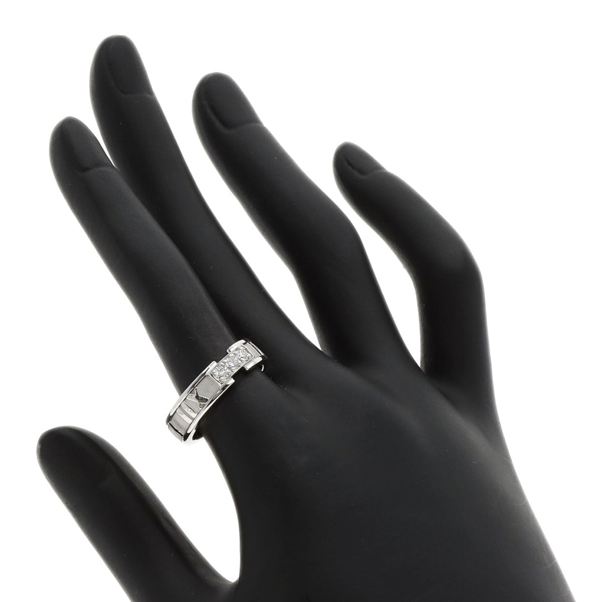 TIFFANY&Co. Atlas 3P Diamond Ring K18 White Gold Ladies [Used]