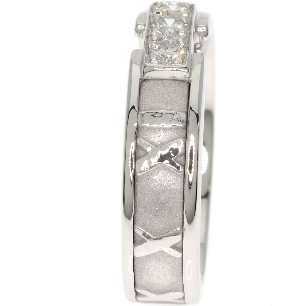 TIFFANY&Co. Atlas 3P Diamond Ring K18 White Gold Ladies [Used]