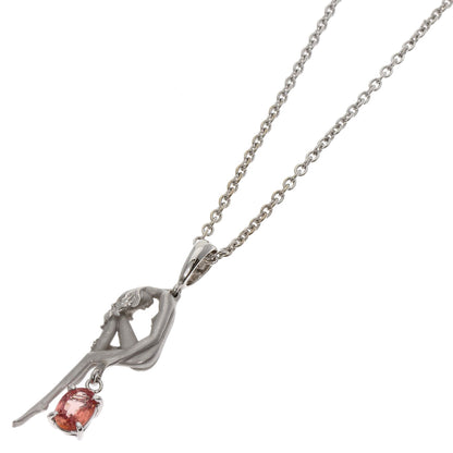 Carrera y Carrera   Female motif orange sapphire Necklace  K18 White Gold Ladies [Used]