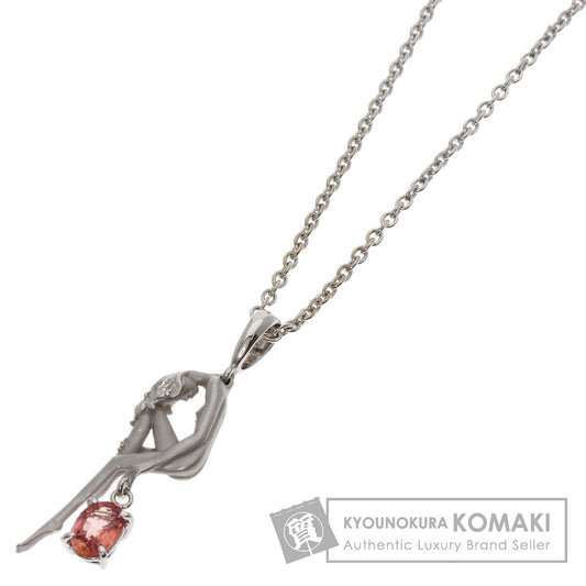 Carrera y Carrera   Female motif orange sapphire Necklace  K18 White Gold Ladies [Used]