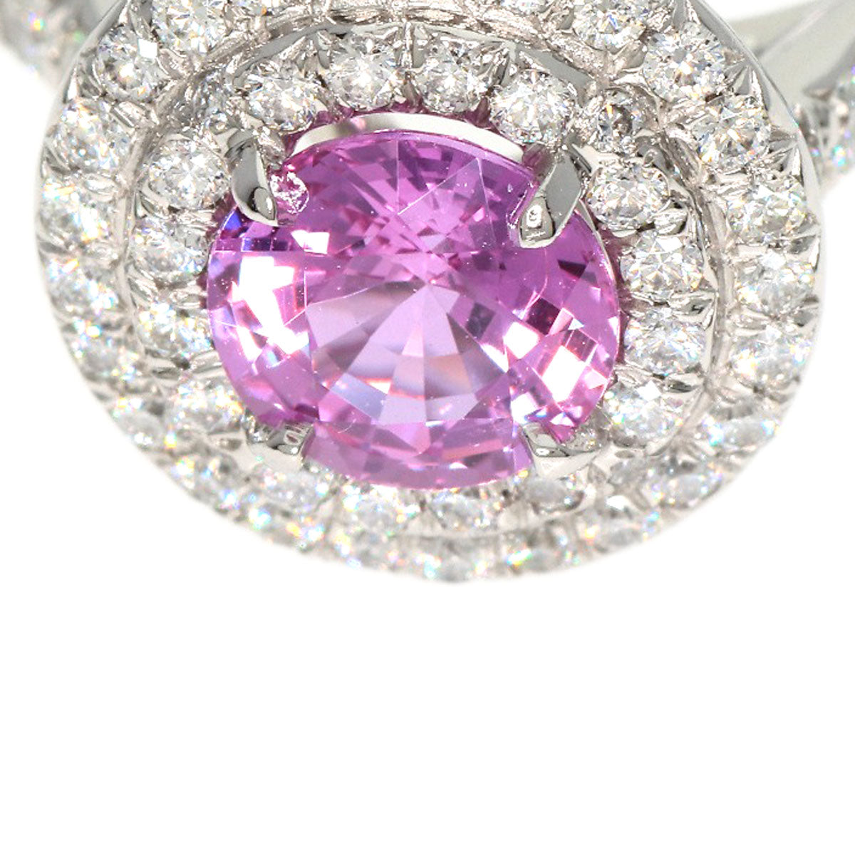 TIFFANY&Co. Solest Pink Sapphire Diamond Ring Platinum PT950 Ladies [Used]